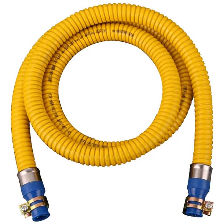 Flexible de gaz jaune avec raccord